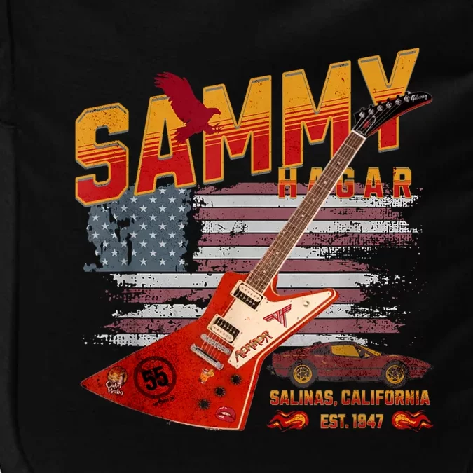 Sammy Red Guitar Rock Front Back Both Worlds Vh Concert Gift Impact Tech Backpack