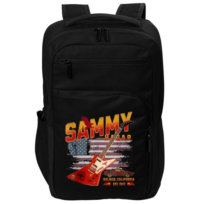 Sammy Red Guitar Rock Front Back Both Worlds Vh Concert Gift Impact Tech Backpack