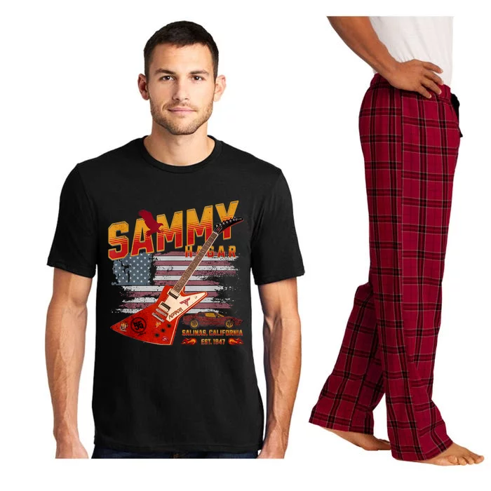 Sammy Red Guitar Rock Front Back Both Worlds Vh Concert Gift Pajama Set