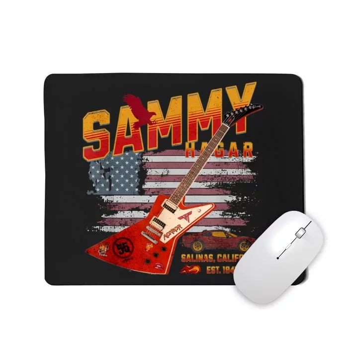 Sammy Red Guitar Rock Front Back Both Worlds Vh Concert Gift Mousepad