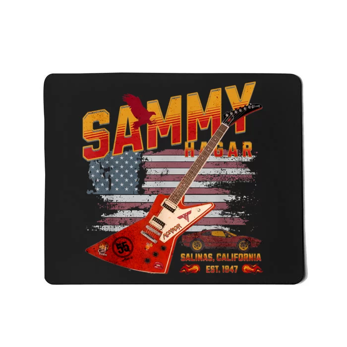 Sammy Red Guitar Rock Front Back Both Worlds Vh Concert Gift Mousepad