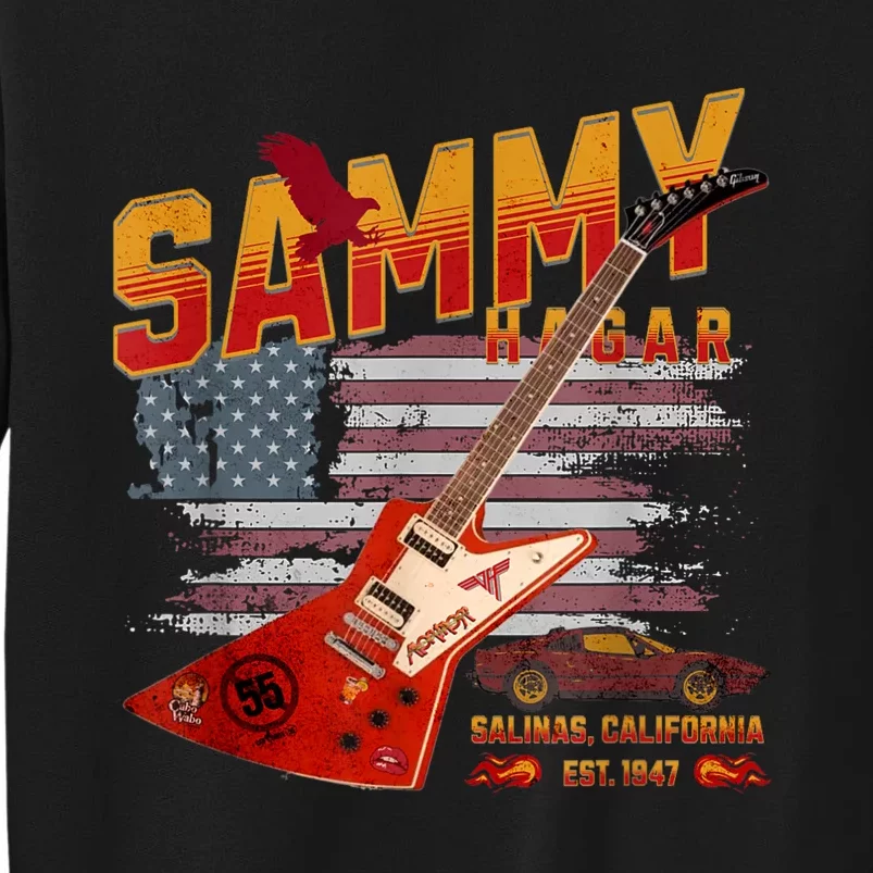 Sammy Red Guitar Rock Front Back Both Worlds Vh Concert Gift Tall Sweatshirt