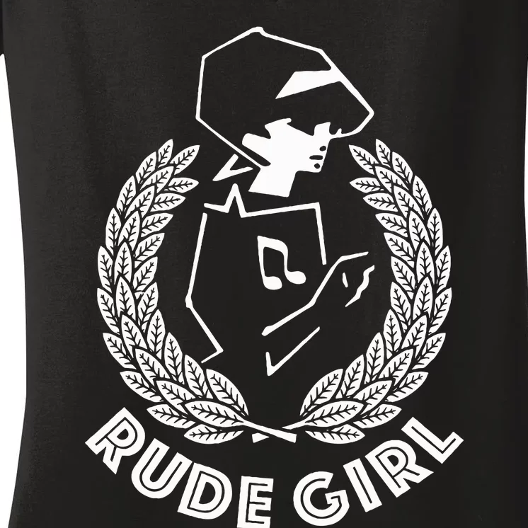 Ska Rude Girl Ska Music Ska Reggae Music Women's V-Neck T-Shirt