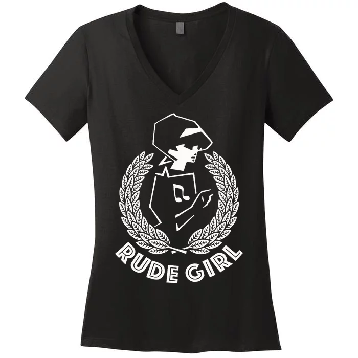 Ska Rude Girl Ska Music Ska Reggae Music Women's V-Neck T-Shirt