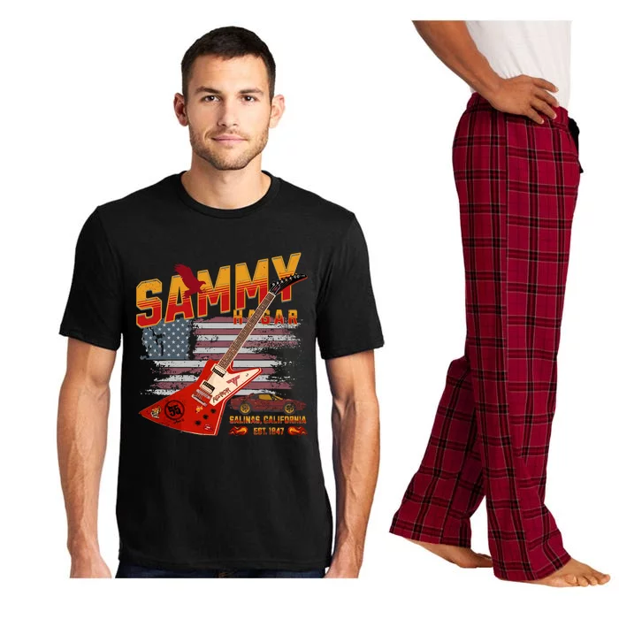 Sammy Red Guitar Rock Front Back Both Worlds Vh Concert Pajama Set