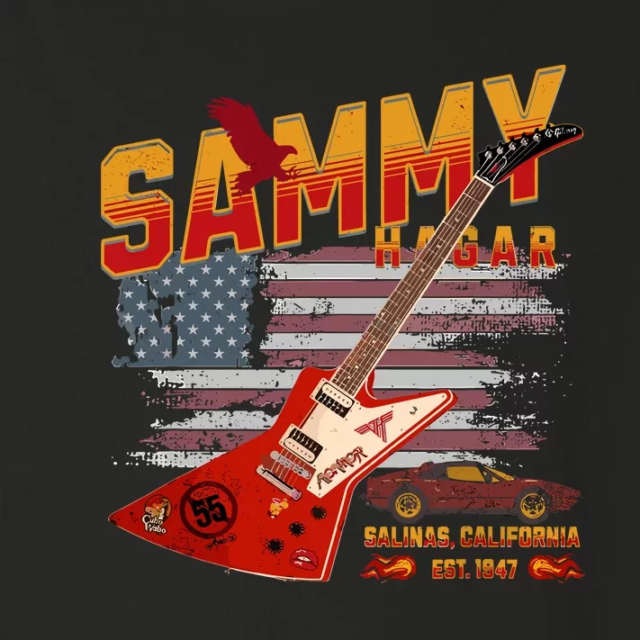 Sammy Red Guitar Rock Front Back Both Worlds Vh Concert Toddler Long Sleeve Shirt