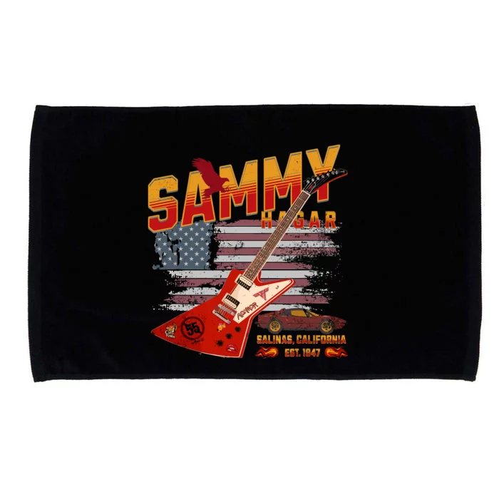 Sammy Red Guitar Rock Front Back Both Worlds Vh Concert Microfiber Hand Towel