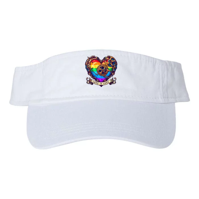 Steampunk Rainbow Heart Love Is Love Valucap Bio-Washed Visor