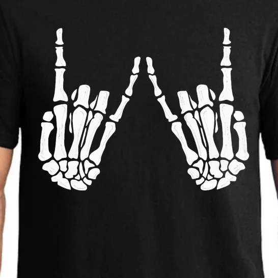 Spooky Rock Hand Gestures for Halloween Pajama Set