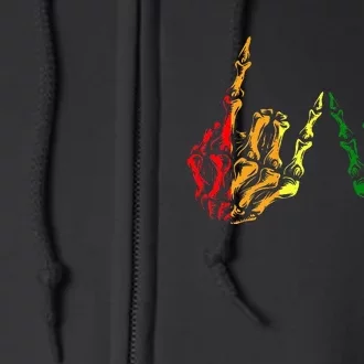 Skeleton Rock Hand Cool Rainbow Flag Pride Ally Full Zip Hoodie