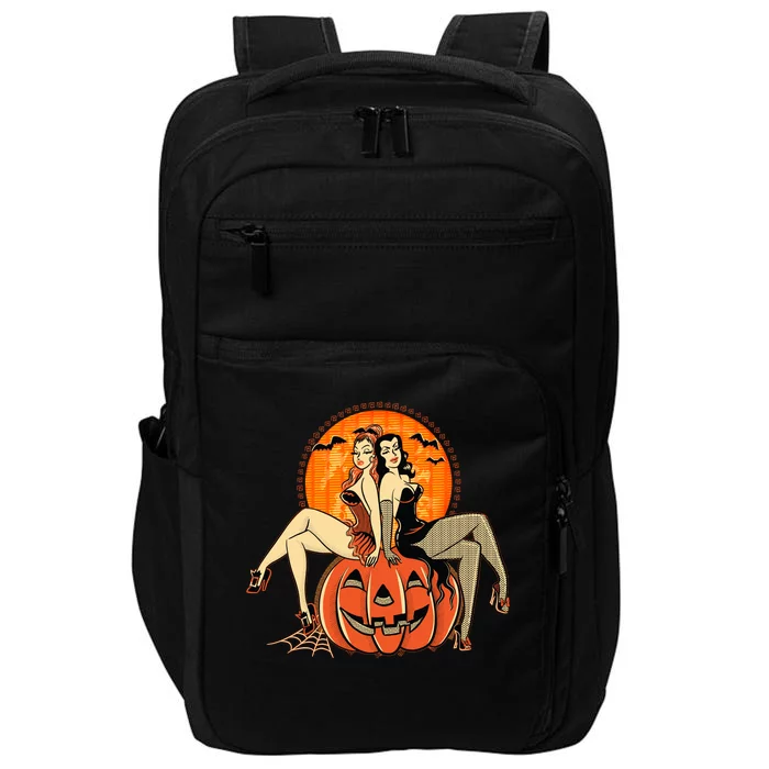 Sexy Retro Halloween Pinup Girls Impact Tech Backpack