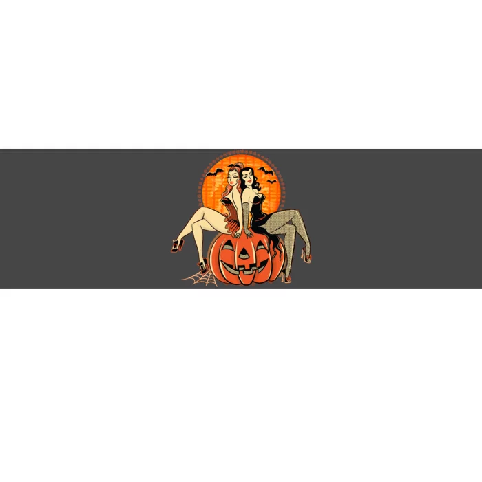 Sexy Retro Halloween Pinup Girls Bumper Sticker