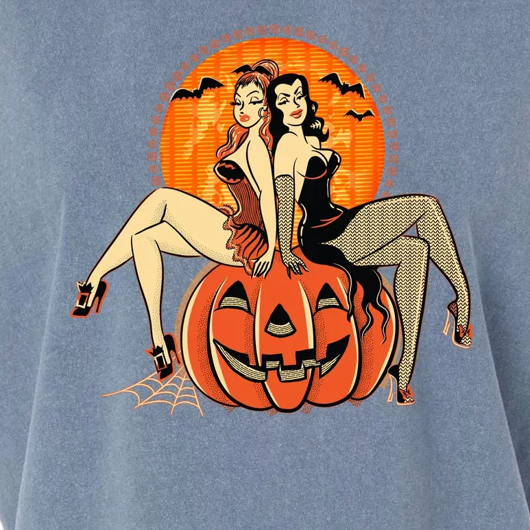 Sexy Retro Halloween Pinup Girls Garment-Dyed Women's Muscle Tee