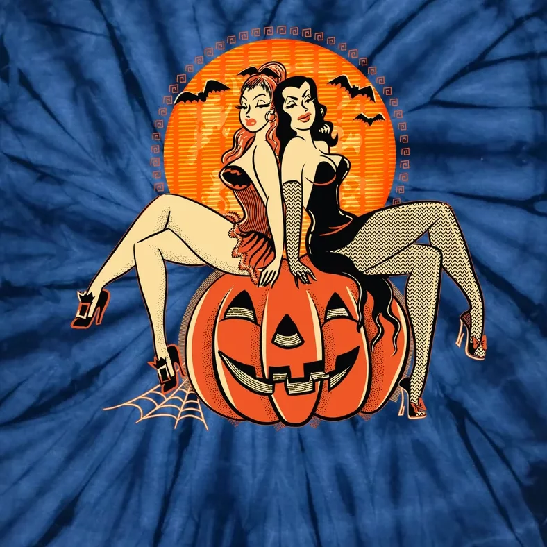 Sexy Retro Halloween Pinup Girls Tie-Dye T-Shirt