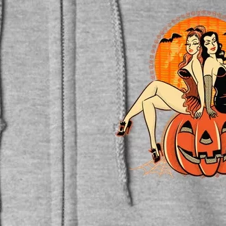 Sexy Retro Halloween Pinup Girls Full Zip Hoodie