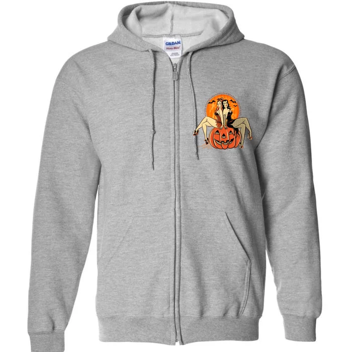 Sexy Retro Halloween Pinup Girls Full Zip Hoodie