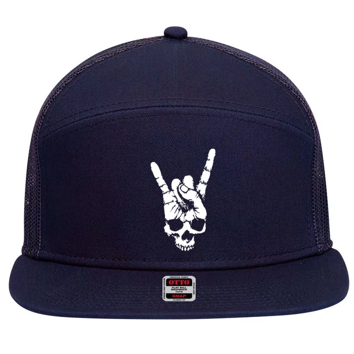 Style Rocking Heavy Metals Skull 7 Panel Mesh Trucker Snapback Hat