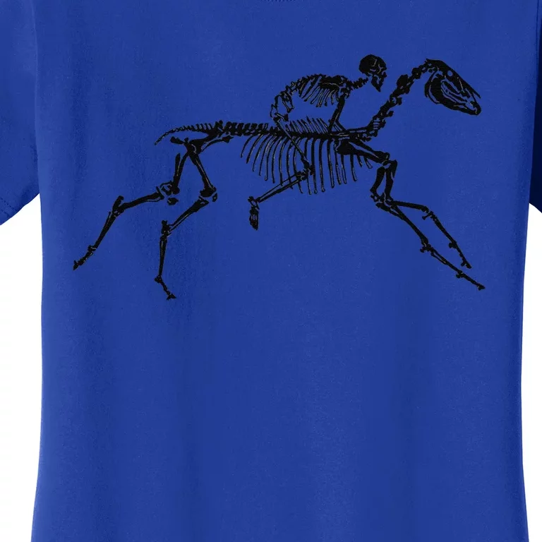 Skeleton Riding Horse Halloween Costume Gift Idea Women's T-Shirt