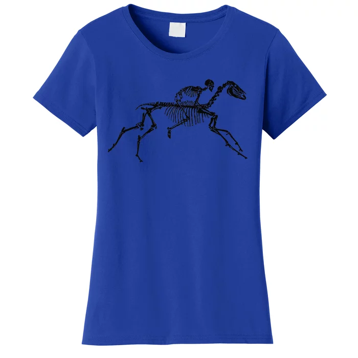 Skeleton Riding Horse Halloween Costume Gift Idea Women's T-Shirt