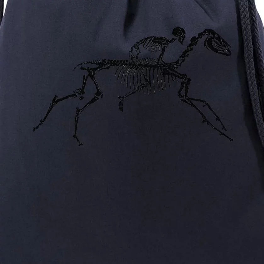 Skeleton Riding Horse Halloween Costume Gift Idea Drawstring Bag