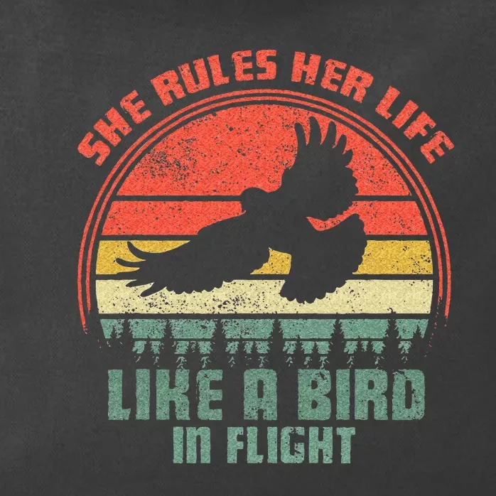 She Rules Her Life Like A Bird In Flight Retro Bird Zip Tote Bag