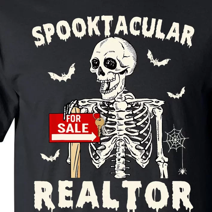 Spooktacular Realtor Halloween Funny Skeleton Real Estate Tall T-Shirt