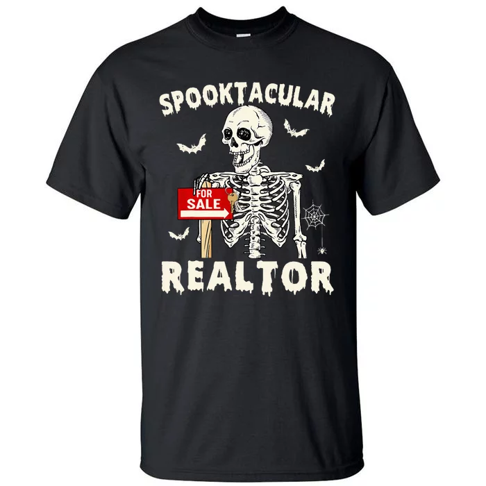 Spooktacular Realtor Halloween Funny Skeleton Real Estate Tall T-Shirt