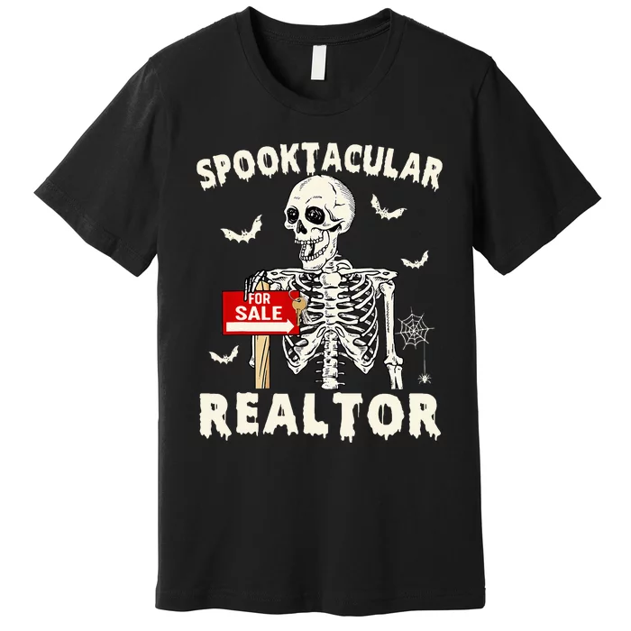 Spooktacular Realtor Halloween Funny Skeleton Real Estate Premium T-Shirt