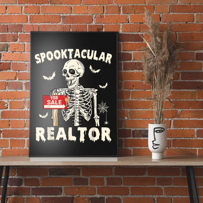 Spooktacular Realtor Halloween Funny Skeleton Real Estate Poster