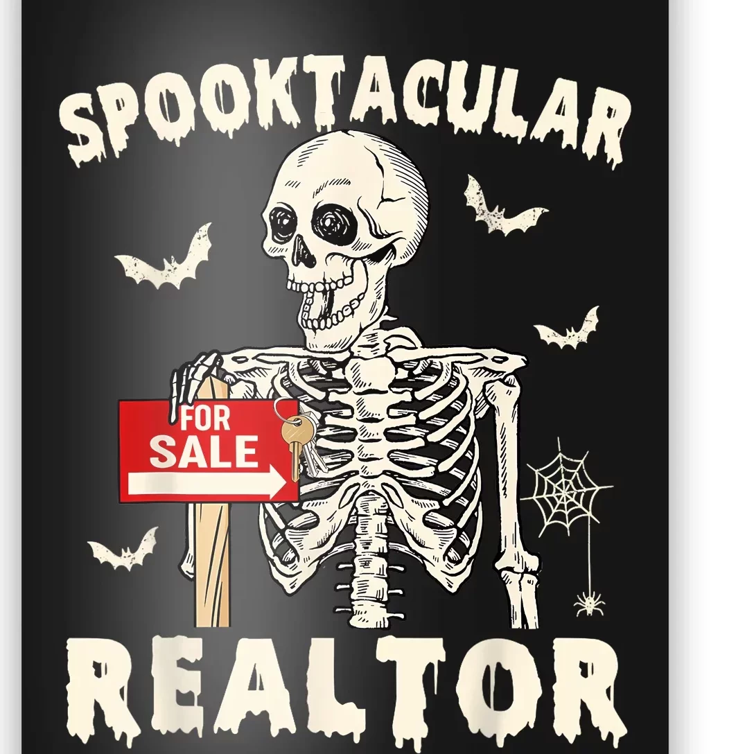 Spooktacular Realtor Halloween Funny Skeleton Real Estate Poster