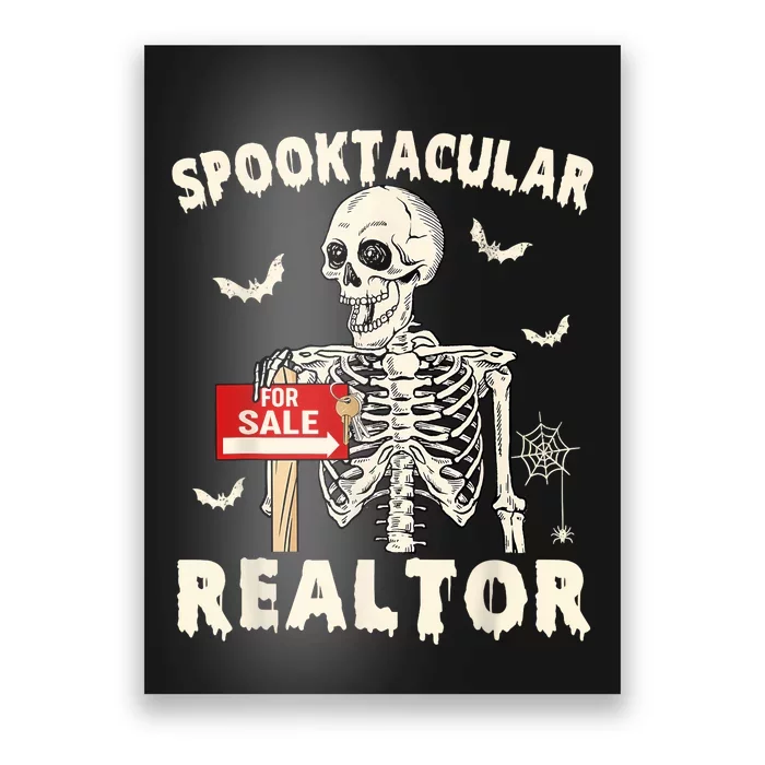 Spooktacular Realtor Halloween Funny Skeleton Real Estate Poster