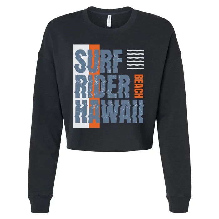 Surf Rider Hawaii Beach Cropped Pullover Crew