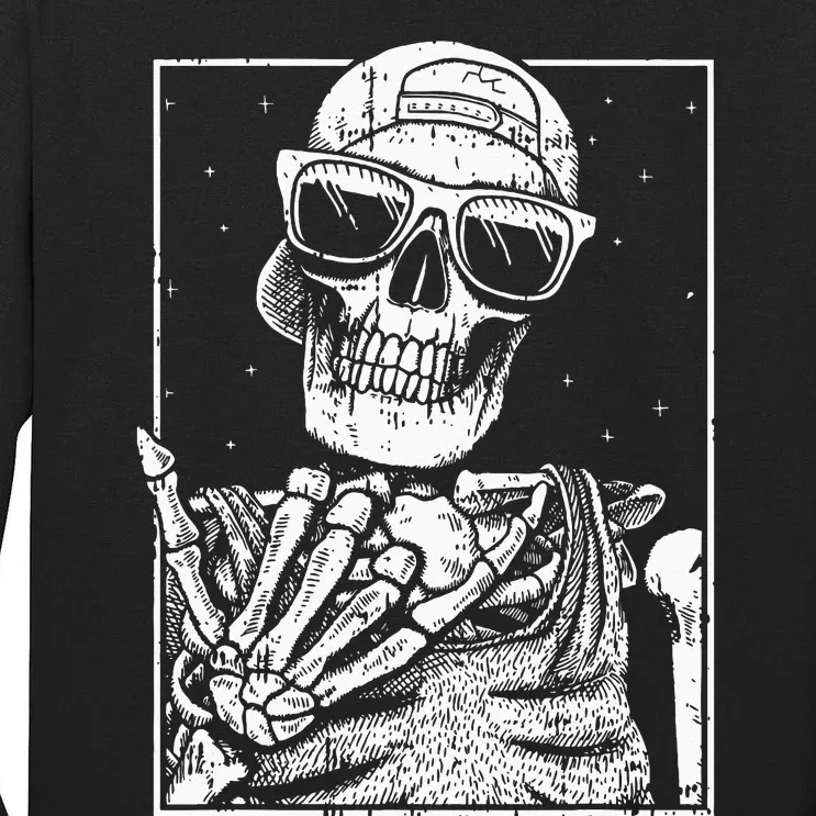 Skeleton Rock Hand Halloween Costume Cool Rock Music Rocker Tall Long Sleeve T-Shirt