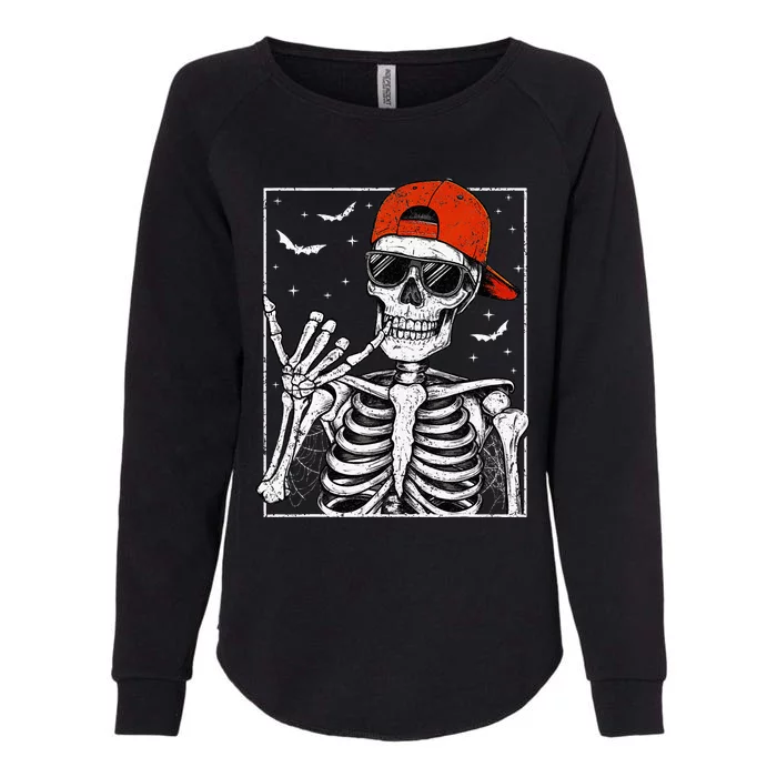 Skeleton Rock Hand Halloween Costume Cool Rock Music Rocker Womens California Wash Sweatshirt