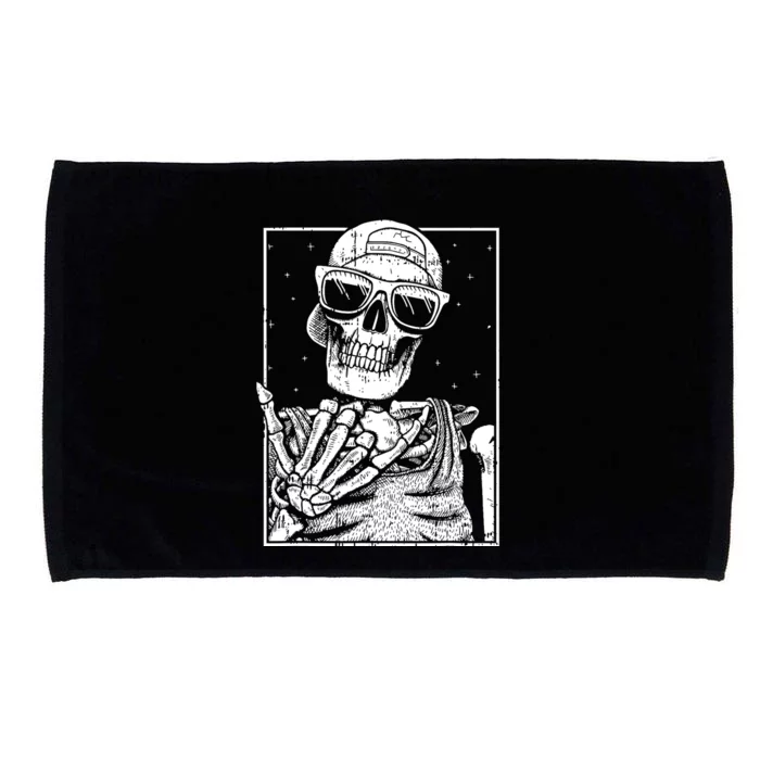 Skeleton Rock Hand Halloween Costume Cool Rock Music Rocker Microfiber Hand Towel