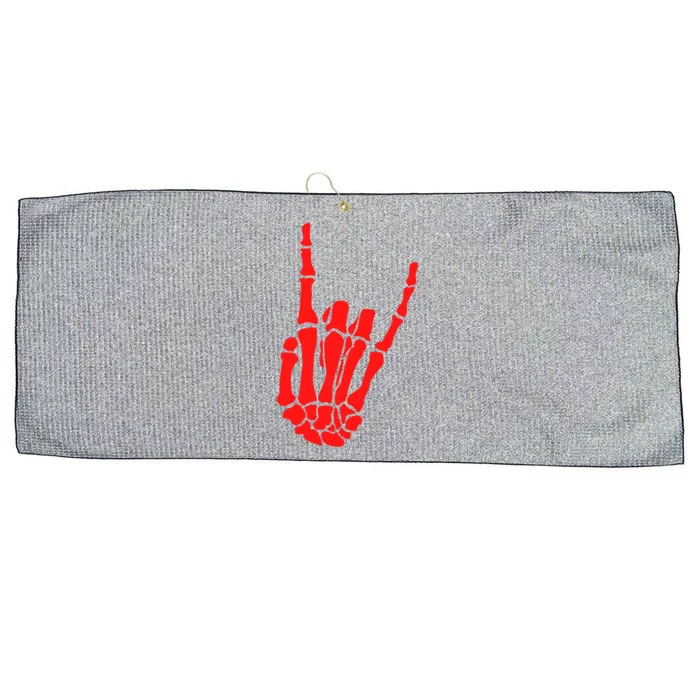 Skeleton Red Hand Gestures Rock Skeleton Hands Halloween Gift Large Microfiber Waffle Golf Towel