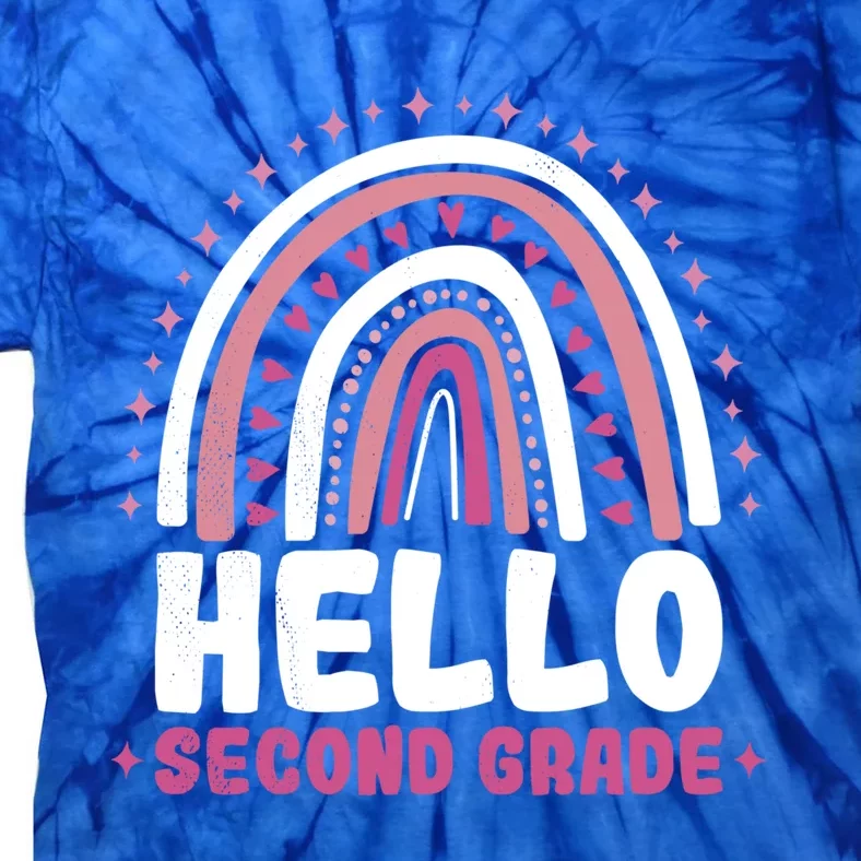 School Rainbow Hello Second Grade Gift Tie-Dye T-Shirt