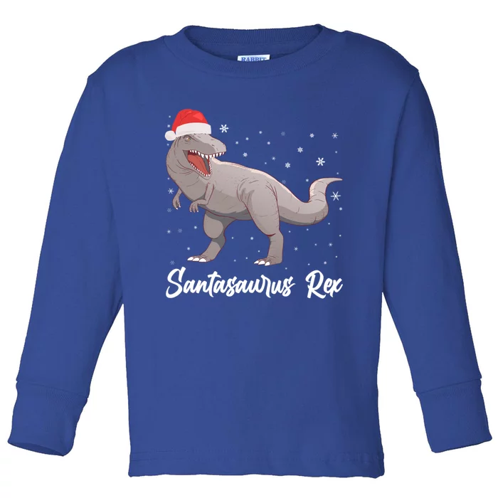 Santasaurus Rex Holiday Funny Gift Dino Lover Christmas Dinosaur Gift Toddler Long Sleeve Shirt