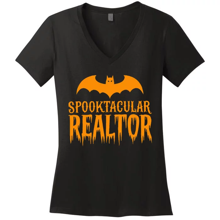 Spooktacular Realtor Halloween Costume Real Estate Women's V-Neck T-Shirt