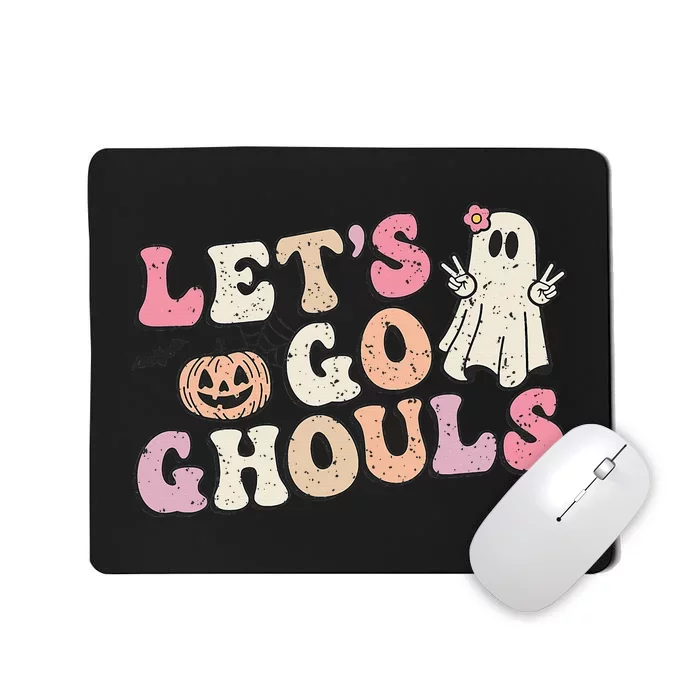 Spooky Retro Halloween Ghost Pumpkin Adventure Mousepad