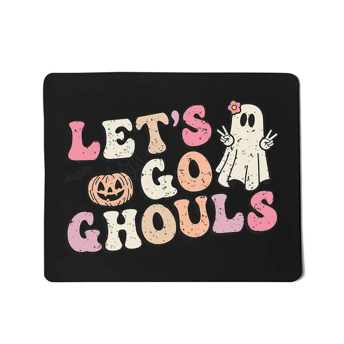 Spooky Retro Halloween Ghost Pumpkin Adventure Mousepad