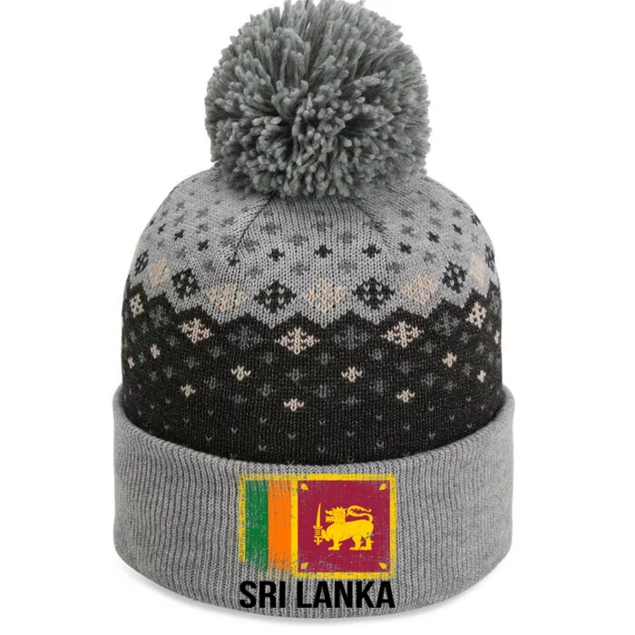 Sri Lanka Flag The Baniff Cuffed Pom Beanie