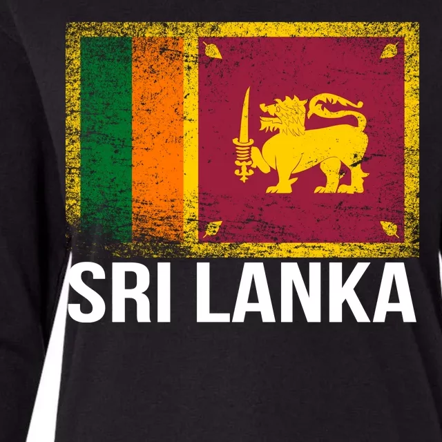 Sri Lanka Flag Womens Cotton Relaxed Long Sleeve T-Shirt