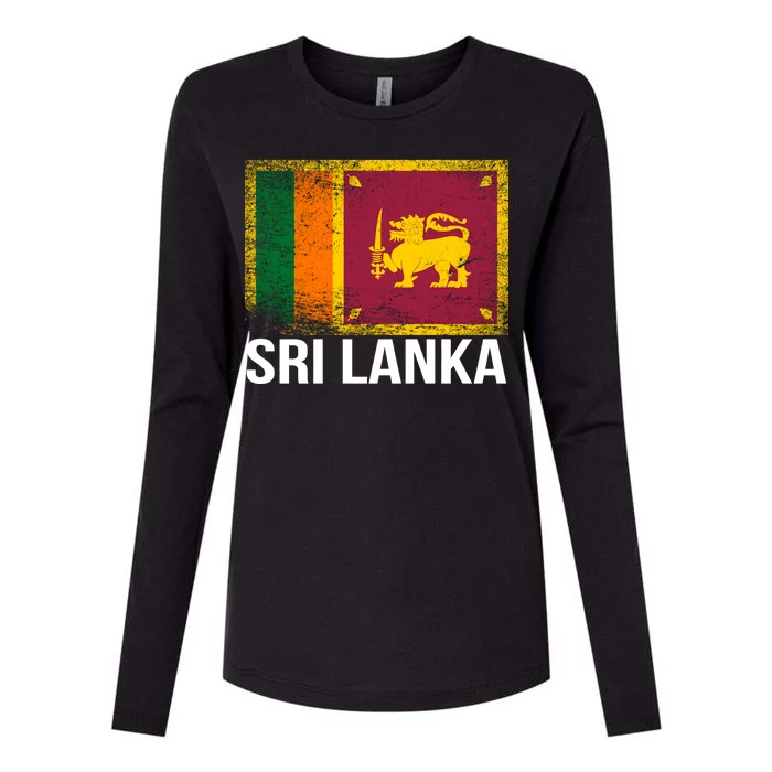 Sri Lanka Flag Womens Cotton Relaxed Long Sleeve T-Shirt