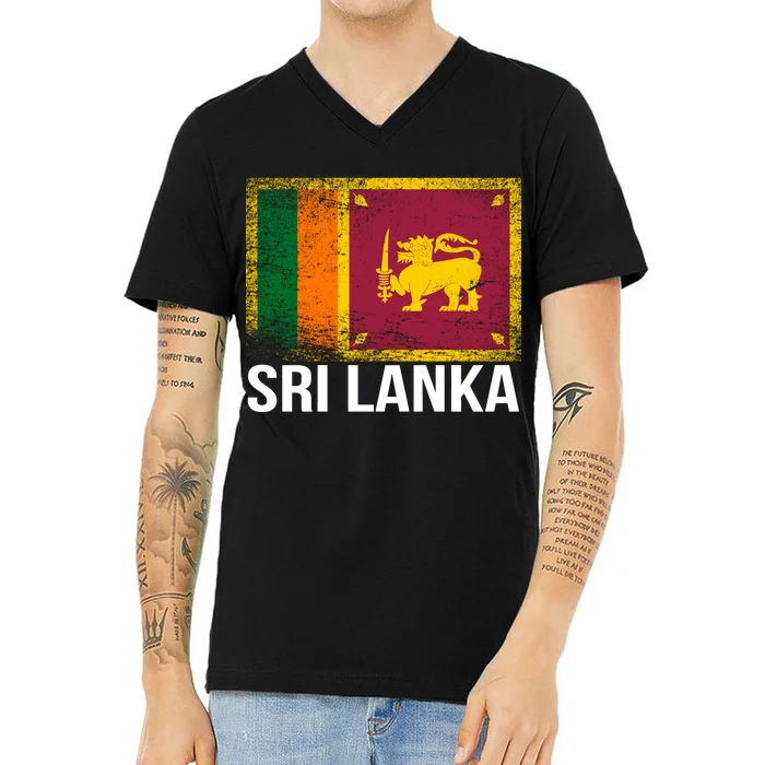 Sri Lanka Flag V-Neck T-Shirt