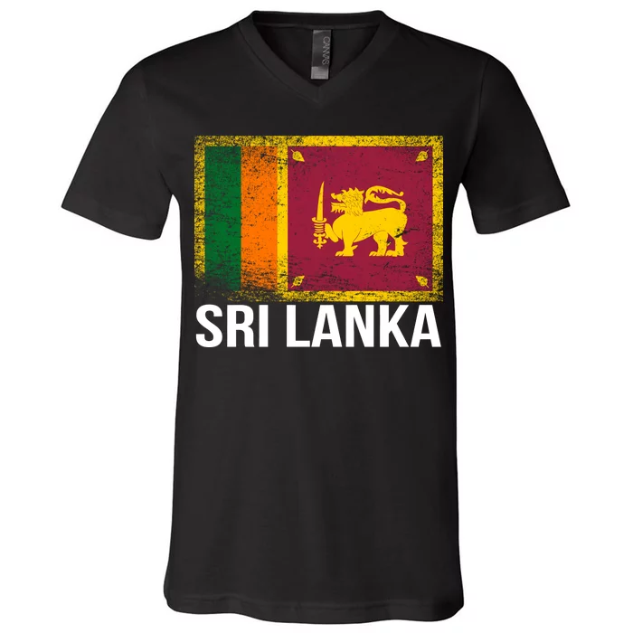 Sri Lanka Flag V-Neck T-Shirt