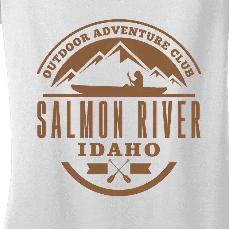 Salmon River Idaho Adventure Club Women's V-Neck T-Shirt