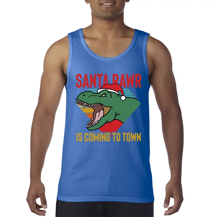 Santa Rawr Is Coming To Town Cool Gift Tank Top