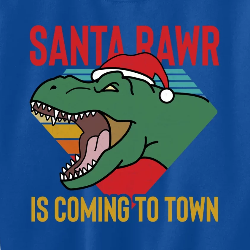 Santa Rawr Is Coming To Town Cool Gift Kids Sweatshirt