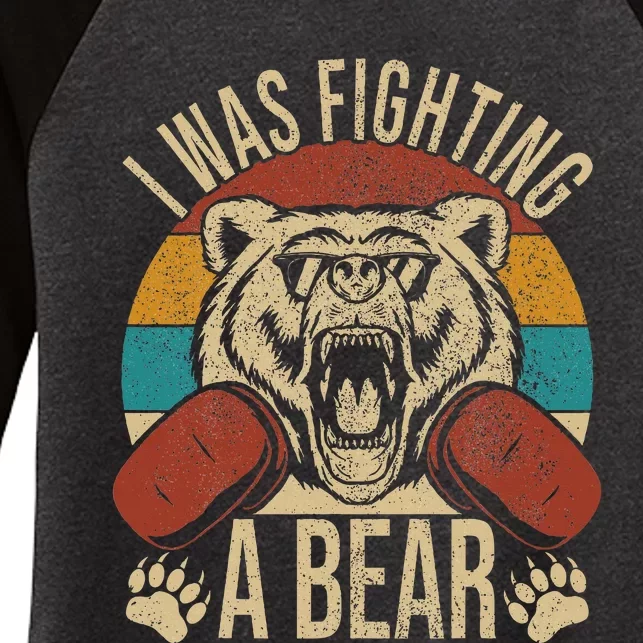 Surgery Recovery I Was Fighting A Bear Women's Tri-Blend 3/4-Sleeve Raglan Shirt